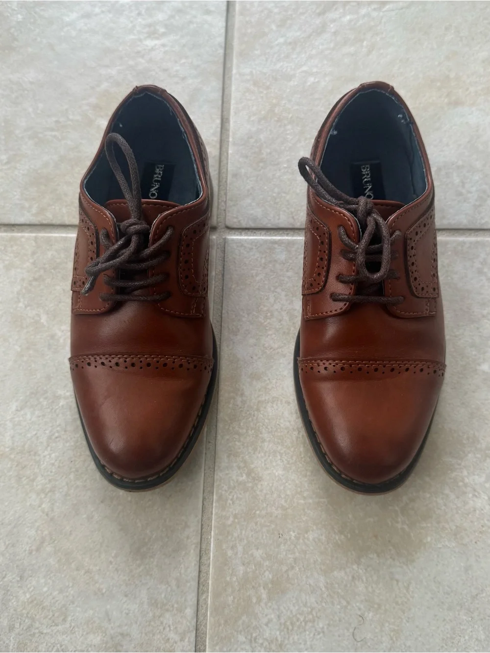 Bruno Marc Prince K1 Oxfords Dress Shoes Boys 11 Toddler Little Kid Brown Brogue